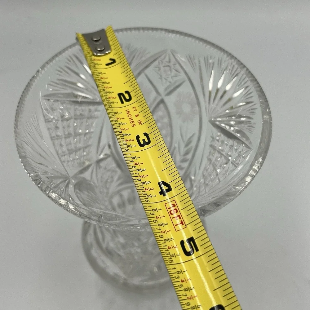 American Brilliant Cut Crystal Vase Star Pinwheel Hobstar Waisted Form c.1900